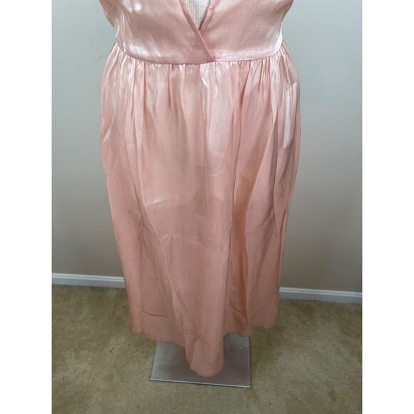 Reformation Glory Sheer Organza Tulle Deep V Ruffle Sleeve Pink Midi Dress Sz S - Picture 6 of 10
